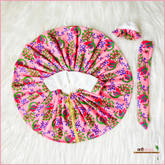 Shaneel Digital Print Floral Baby Pink Laddu Poshak With Patka & Cap